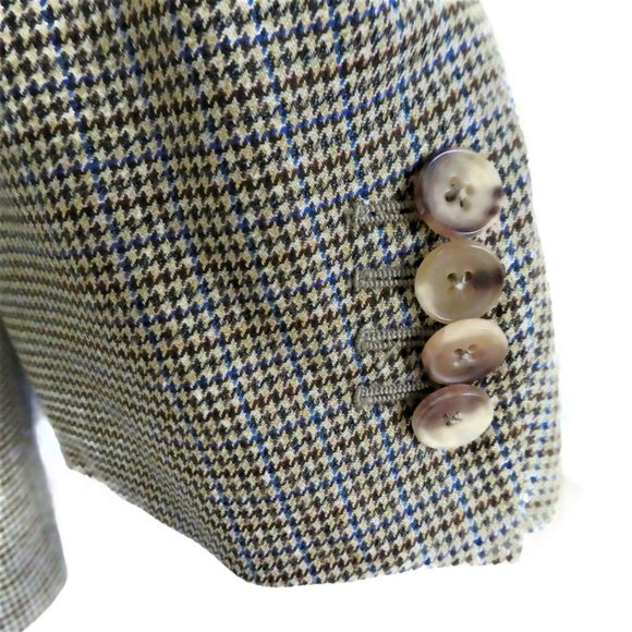 Ermenegildo Zegna Sport Coat Blazer 15mil Silk Wool 3 Btn NO Vent Houndstooth - Picture 4 of 12